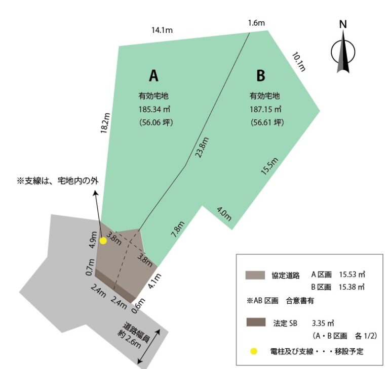 千葉市中央区登戸３丁目　建築条件なし売地（A区画、B区画） アイチャッチ