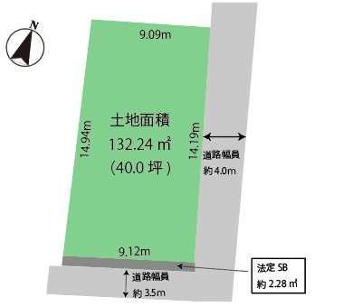 千葉市_稲毛区_長沼町　建築条件無し売地 アイチャッチ