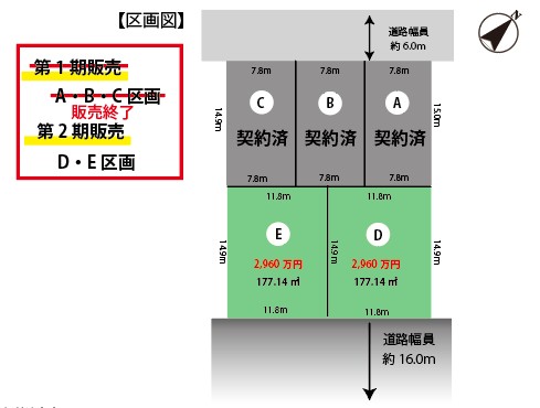 千葉市区_緑区_おゆみ野5丁目_建築条件無し売地 D・E区画 アイチャッチ 千葉市区_緑区_おゆみ野5丁目_建築条件無し売地 D・E区画 アイチャッチ