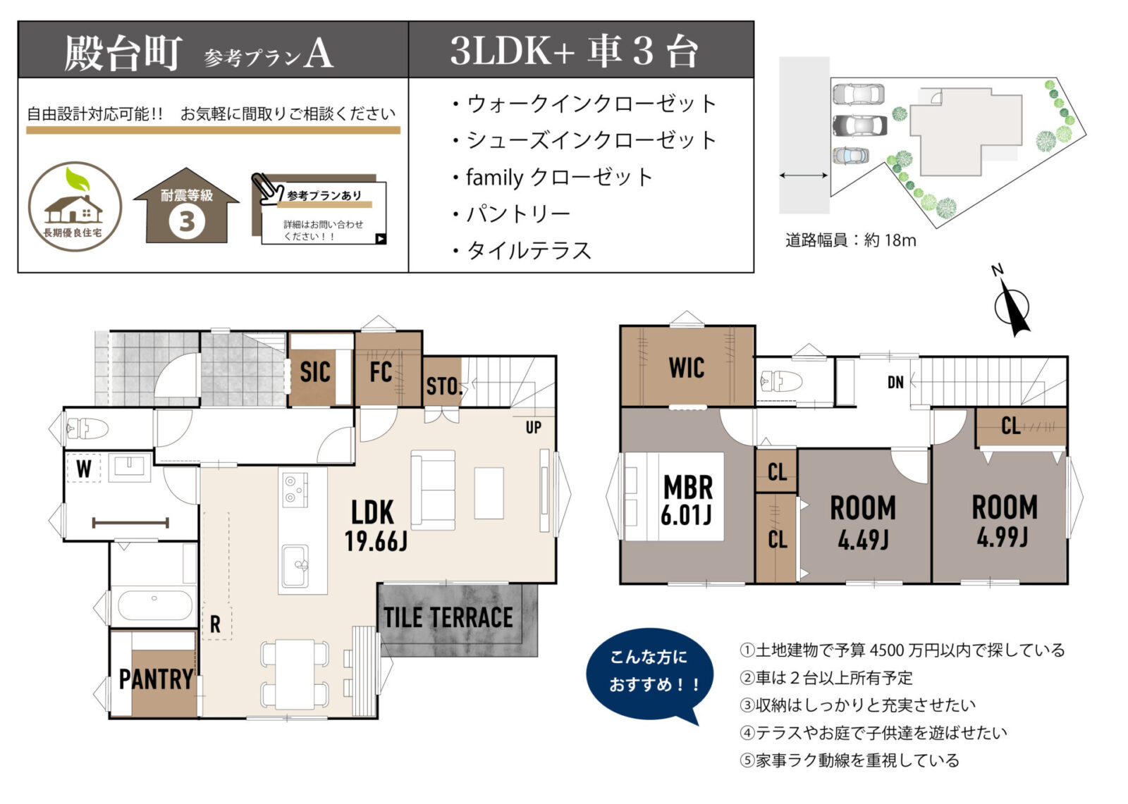 【参考プラン追加】千葉市若葉区殿台町　建築条件なし売地 スライダー