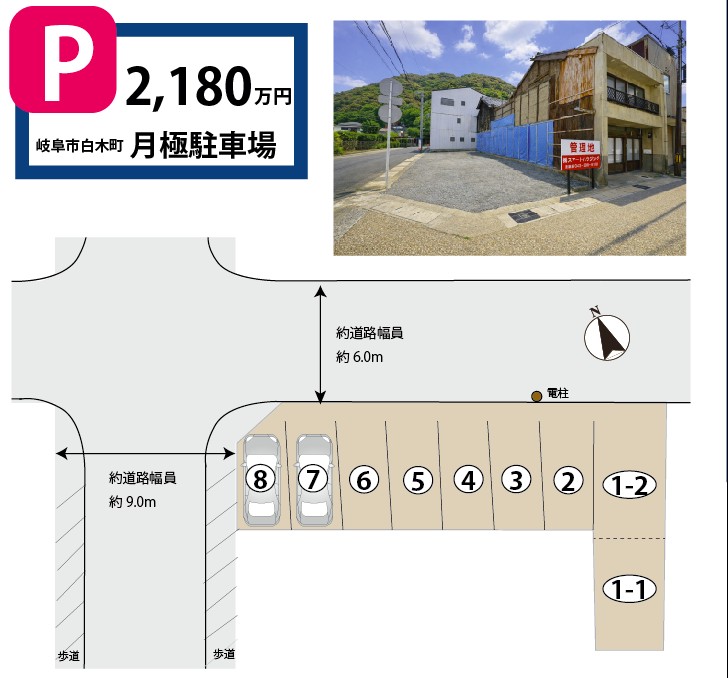 【駐車場用地　売却】岐阜県岐阜市白木町　売地（オーナーチェンジ物件） スライダー
