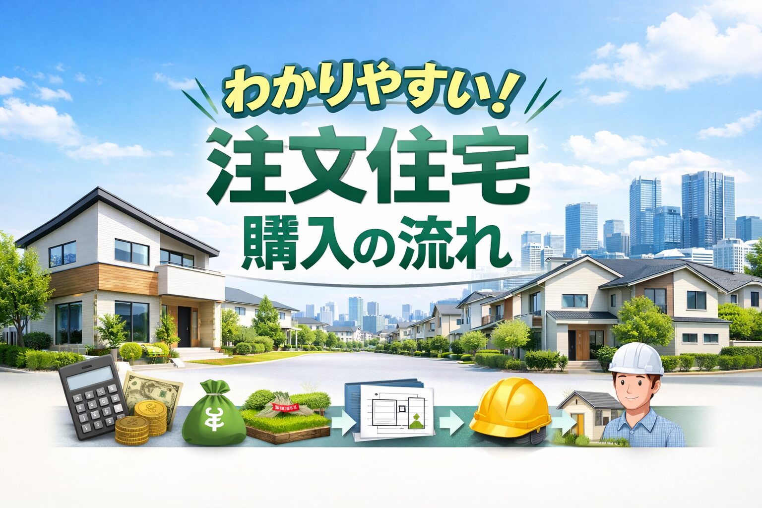 わかりやすい♪ 「注文住宅 購入の流れ」 アイチャッチ わかりやすい♪ 「注文住宅 購入の流れ」 アイチャッチ